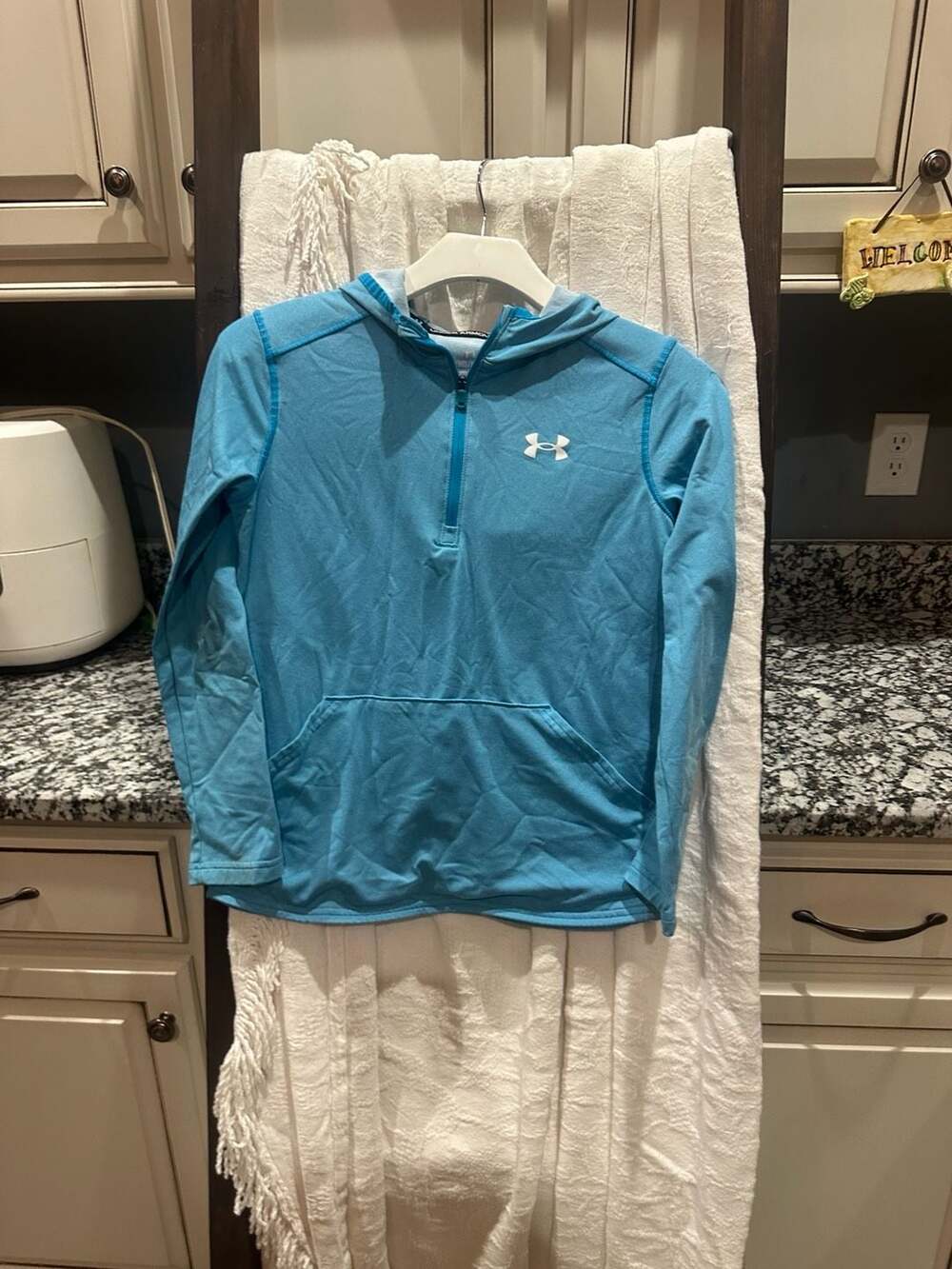 Under Armour 1/4 Zip Hoodie Size YMD Blue